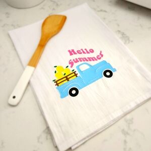 Cute Summer Time Lemon Truck Dish Tea Towel